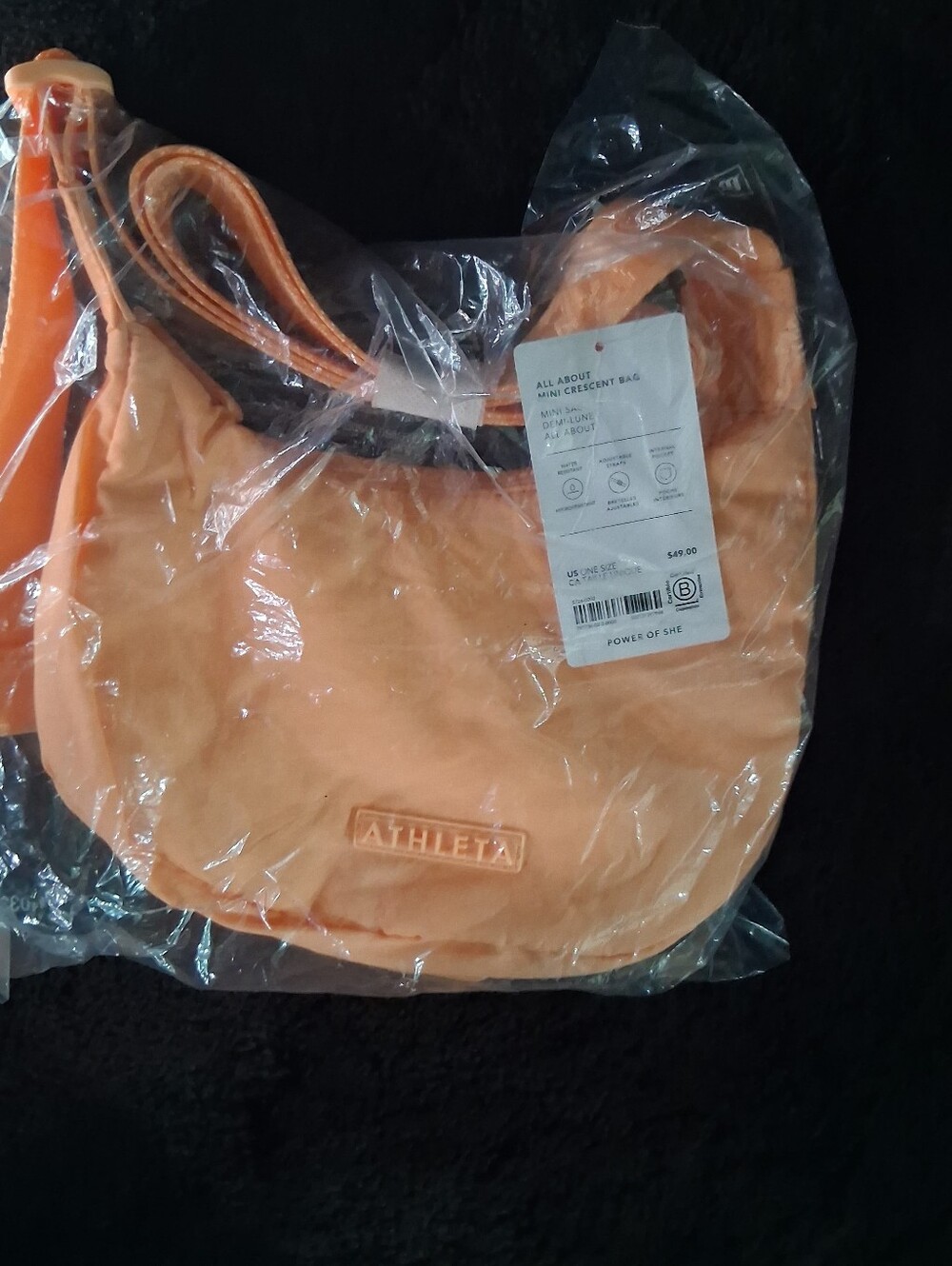 Athleta Orange Crescent Shoulder Bag